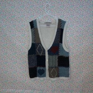 Size large indie styled cardigan sweater vest.